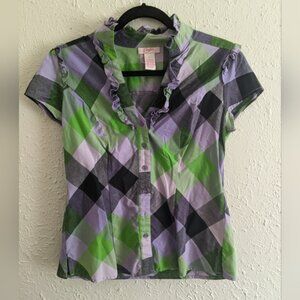 Candies Y2K Fitted Plaid Shirt